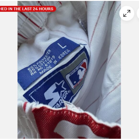 VTG Starter Cincinnati Reds 90s MLB PinStriped Shorts Mens Large White RARE - Picture 5 of 5